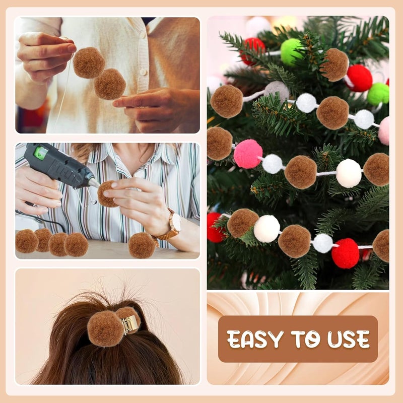TOAOB THE ONE AND ONLY BABY TOAOB 30pcs Large Pom Poms 2 Inch Brown Craft Pom Poms Fuzzy Pompoms Balls for DIY Arts and Crafts Projects Home Decorations - Image 3